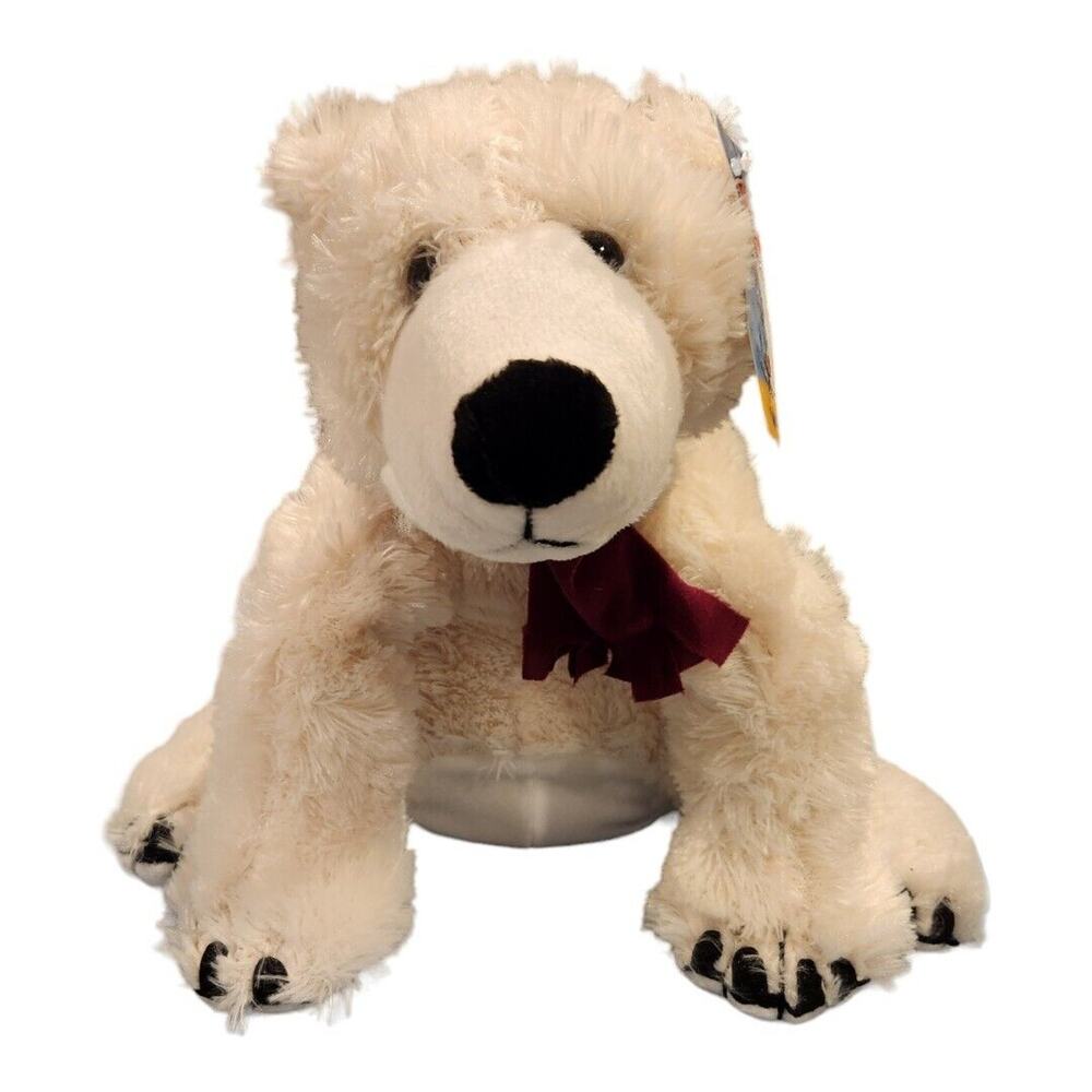 Toy Factory Polar Bear Plush Artic White 2007 Red Scarf Soft Stuffed Animal NWT
